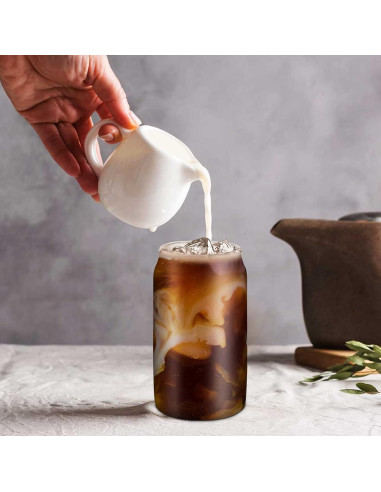 Set de 2 Vasos de Vidrio 16 oz con Tapa de Bambú y Popote WISIMMALL