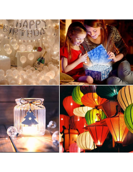 Luces de Globo Aogist 100pcs LED Blancas Impermeables