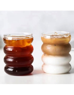 Juego de 2 Vasos de Vidrio Ework4U 414ml con Pajillas 2