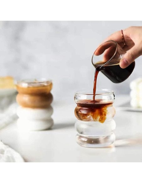 Juego de 2 Vasos de Vidrio Ework4U 414ml con Pajillas