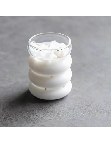 Juego de 2 Vasos de Vidrio Ework4U 414ml con Pajillas