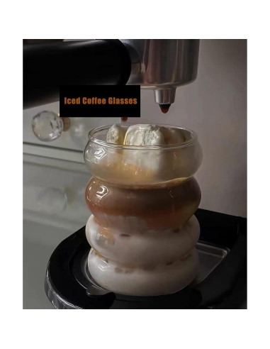 Juego de 2 Vasos de Vidrio Ework4U 414ml con Pajillas