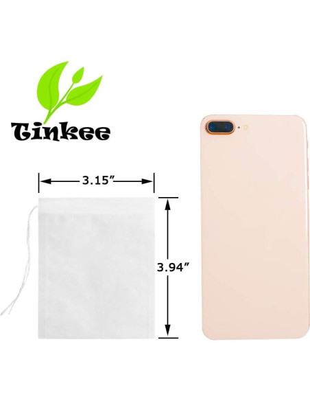 Bolsas de Filtro de Té Desechables Tinkee 100 Piezas 8x10 cm