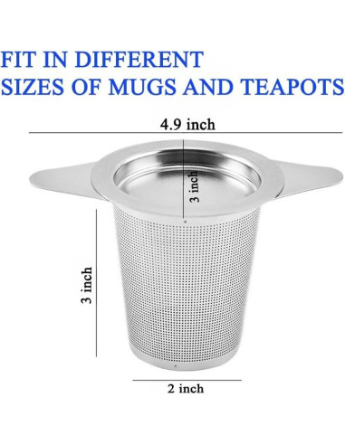Colador de Té de Malla Fina Amlits - Acero Inoxidable, 2 Piezas