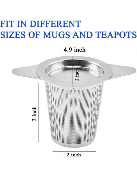 Colador de Té de Malla Fina Amlits - Acero Inoxidable, 2 Piezas