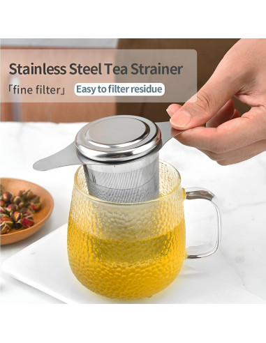 Colador de Té de Malla Fina Amlits - Acero Inoxidable, 2 Piezas