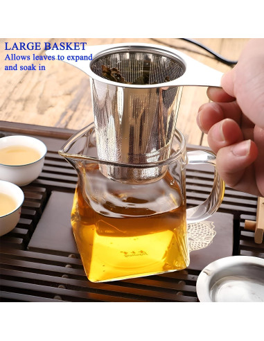 Colador de Té de Malla Fina Amlits - Acero Inoxidable, 2 Piezas