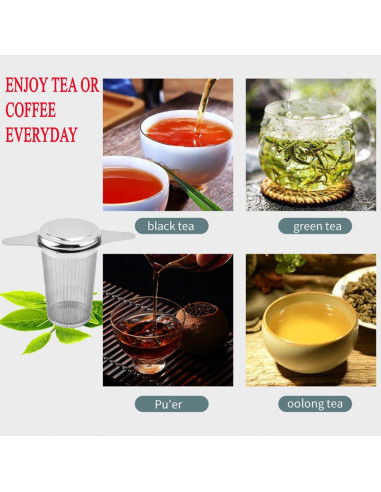 Colador de Té de Malla Fina Amlits - Acero Inoxidable, 2 Piezas