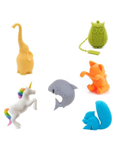 Infusores de Té de Silicona Kakeah - 6 Piezas Animales