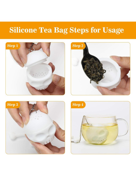 Infusor de Té Coolrunner Calavera Silicona 2 Pcs 4.6cm