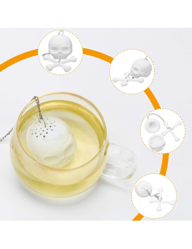 Infusor de Té Coolrunner Calavera Silicona 2 Pcs 4.6cm