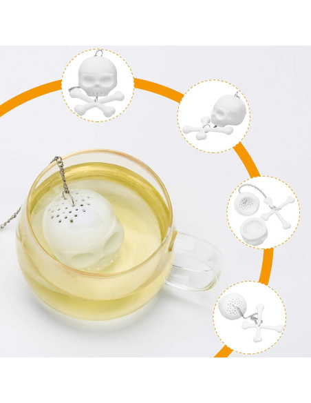 Infusor de Té Coolrunner Calavera Silicona 2 Pcs 4.6cm