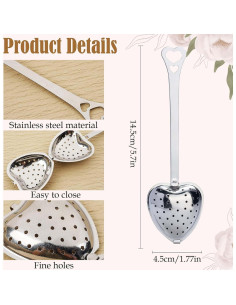 Infusor de Té ZIIVARD 50 Piezas Acero Inoxidable 14x4cm 2