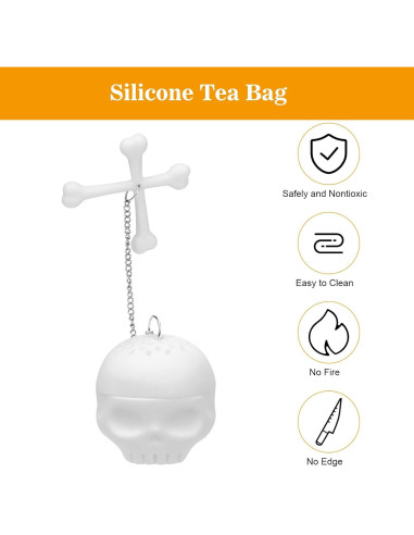 Infusor de Té Coolrunner Calavera Silicona 2 Pcs 4.6cm