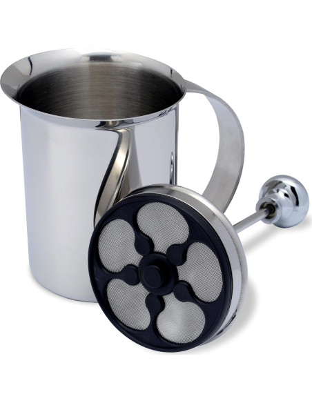 Espumador de Leche Manual Bellemain Acero Inoxidable 414 ml