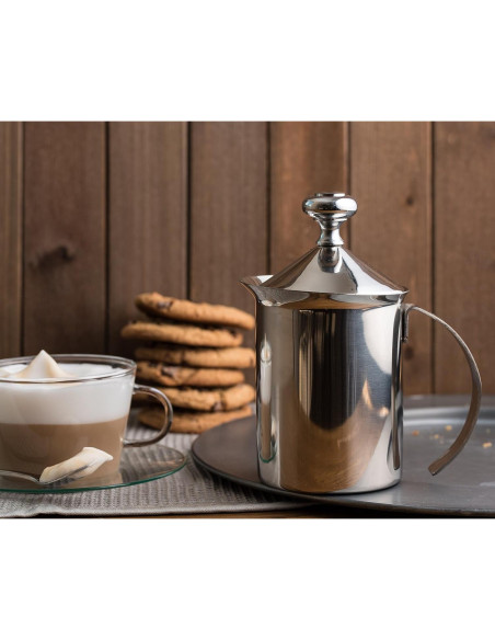 Espumador de Leche Manual Bellemain Acero Inoxidable 414 ml