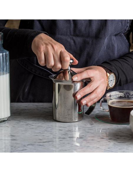 Espumador de Leche Manual Bellemain Acero Inoxidable 414 ml