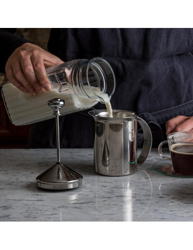 Espumador de Leche Manual Bellemain Acero Inoxidable 414 ml