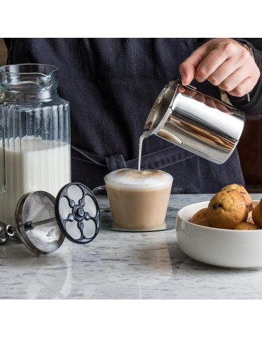 Espumador de Leche Manual Bellemain Acero Inoxidable 414 ml