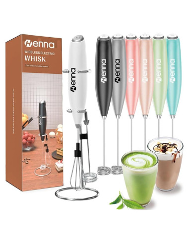 Batidor de Leche Eléctrico Henna con Soporte - Acero Inoxidable