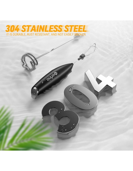 Batidor de Leche Eléctrico Henna con Soporte - Acero Inoxidable