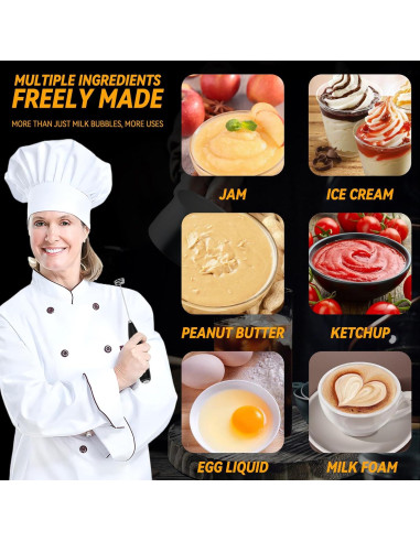 Batidor de Leche Eléctrico Henna con Soporte - Acero Inoxidable