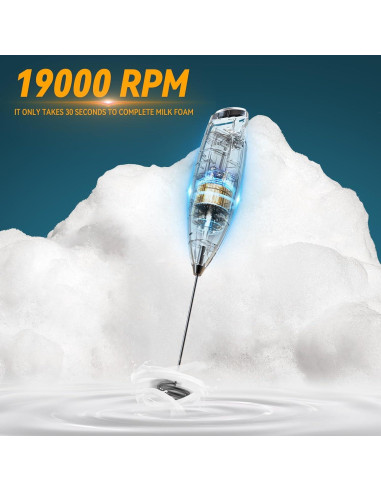 Batidor de Leche Eléctrico Henna con Soporte - Acero Inoxidable