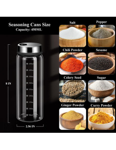 Saleros y Pimenteros Verdental 450 ml Vidrio Ajustables 2