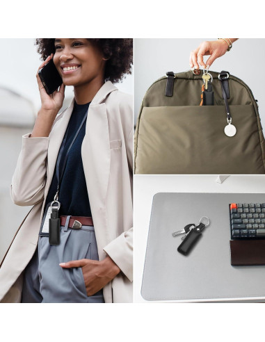 Funda USB CaSZLUTION de Cuero Microfibra Negra