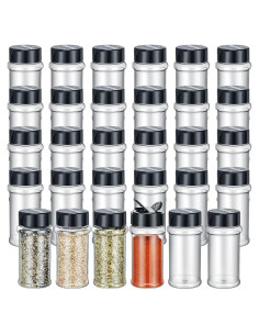 Tarros de Especias Jadive 36 Pcs 156 ml Plástico Transparente
