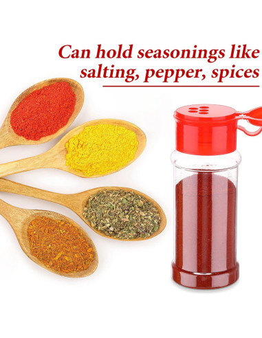 50 Tarros de Especias Plástico Rtteri 100ml con Tapa Shaker