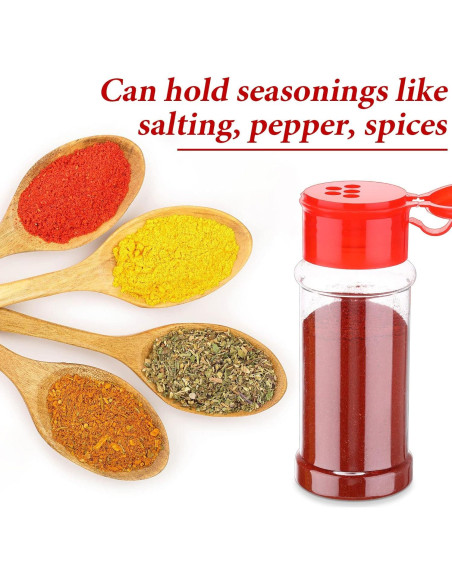 50 Tarros de Especias Plástico Rtteri 100ml con Tapa Shaker
