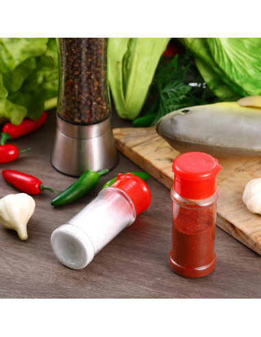 50 Tarros de Especias Plástico Rtteri 100ml con Tapa Shaker