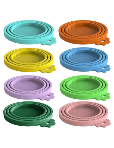 Paquete de 8 tapas de silicona herméticas WANBAO para latas