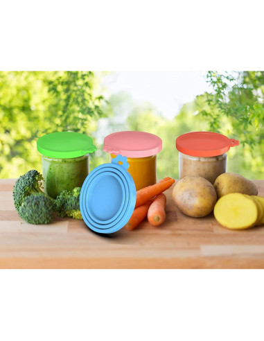 Paquete de 8 tapas de silicona herméticas WANBAO para latas