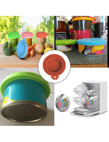 Paquete de 8 tapas de silicona herméticas WANBAO para latas