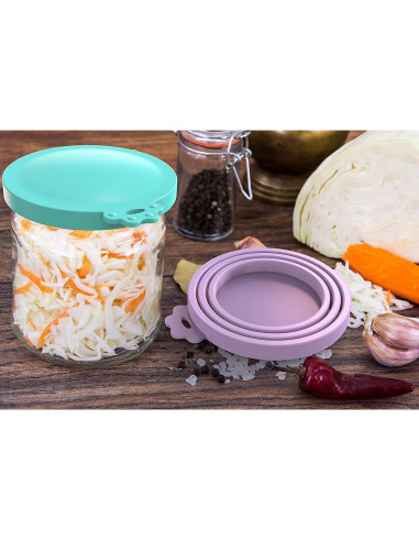 Paquete de 8 tapas de silicona herméticas WANBAO para latas