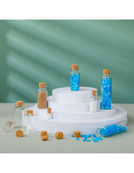 45 Botellas de Vidrio Mini Sherli con Tapones de Corcho 0.5-20ml