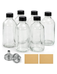 Paquete de 6 Botellas de Vidrio 120ml AOZITA con Tapas