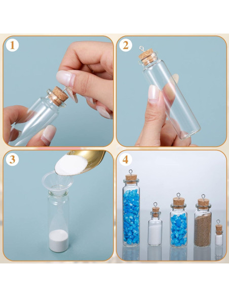 45 Botellas de Vidrio Mini Sherli con Tapones de Corcho 0.5-20ml