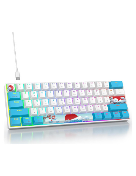 Teclado Mecánico RGB 60% CDTech con Teclas PBT y Rojo