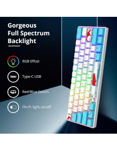 Teclado Mecánico RGB 60% CDTech con Teclas PBT y Rojo 2