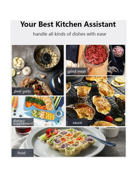 Procesador de Alimentos Joydeem JD-376B 300W 3 Tazones Acero Inoxidable