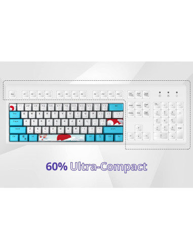 Teclado Mecánico RGB 60% CDTech con Teclas PBT y Rojo