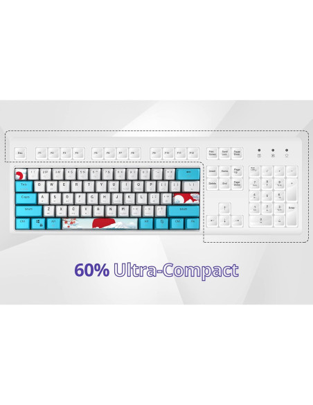 Teclado Mecánico RGB 60% CDTech con Teclas PBT y Rojo