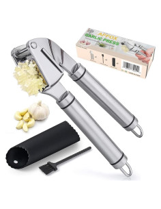 Prensa de Ajo Affox de Acero Inoxidable Ergonómica 21.6 cm