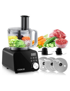 Procesador de Alimentos COOKLEE 600W 12 Tazas 6 Funciones Negro