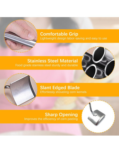 Pelador de Maíz Genérico de Acero Inoxidable 2 PCS