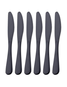 Juego de 6 Cuchillos de Cena GoGeiLi Acero Inoxidable Negro Mate 23.9 cm