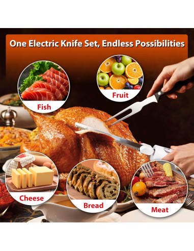 Cuchillo Eléctrico HousesAid con 2 Cuchillas de Acero Inoxidable